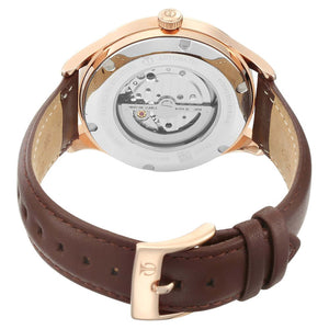 Titan Automatic Blue Dial Brown Leather Strap Watch for Men