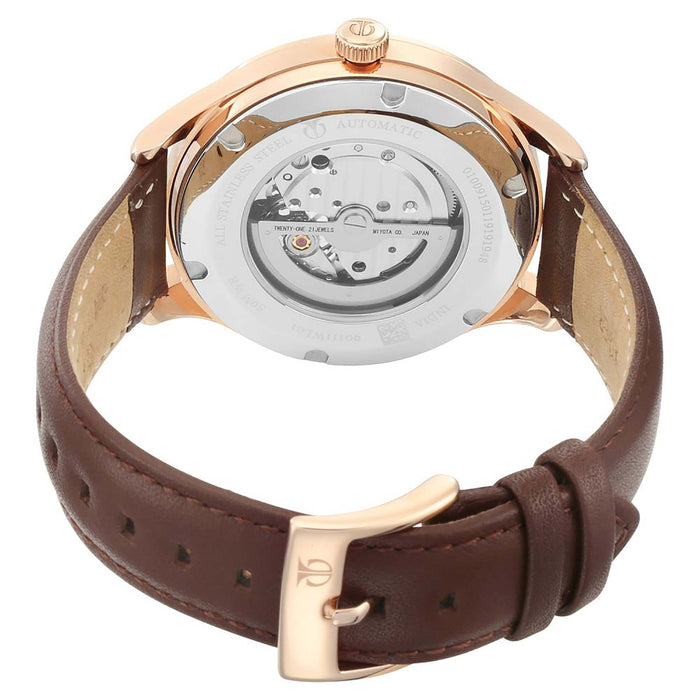 Titan Automatic Blue Dial Brown Leather Strap Watch for Men