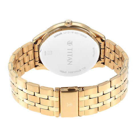 Titan Opulent III Green Dial Analog Stainless Steel Strap watch for Men