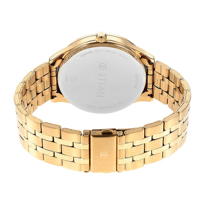 Titan Green Dial Gold Stainless Steel Strap Multifunction Watch for Men