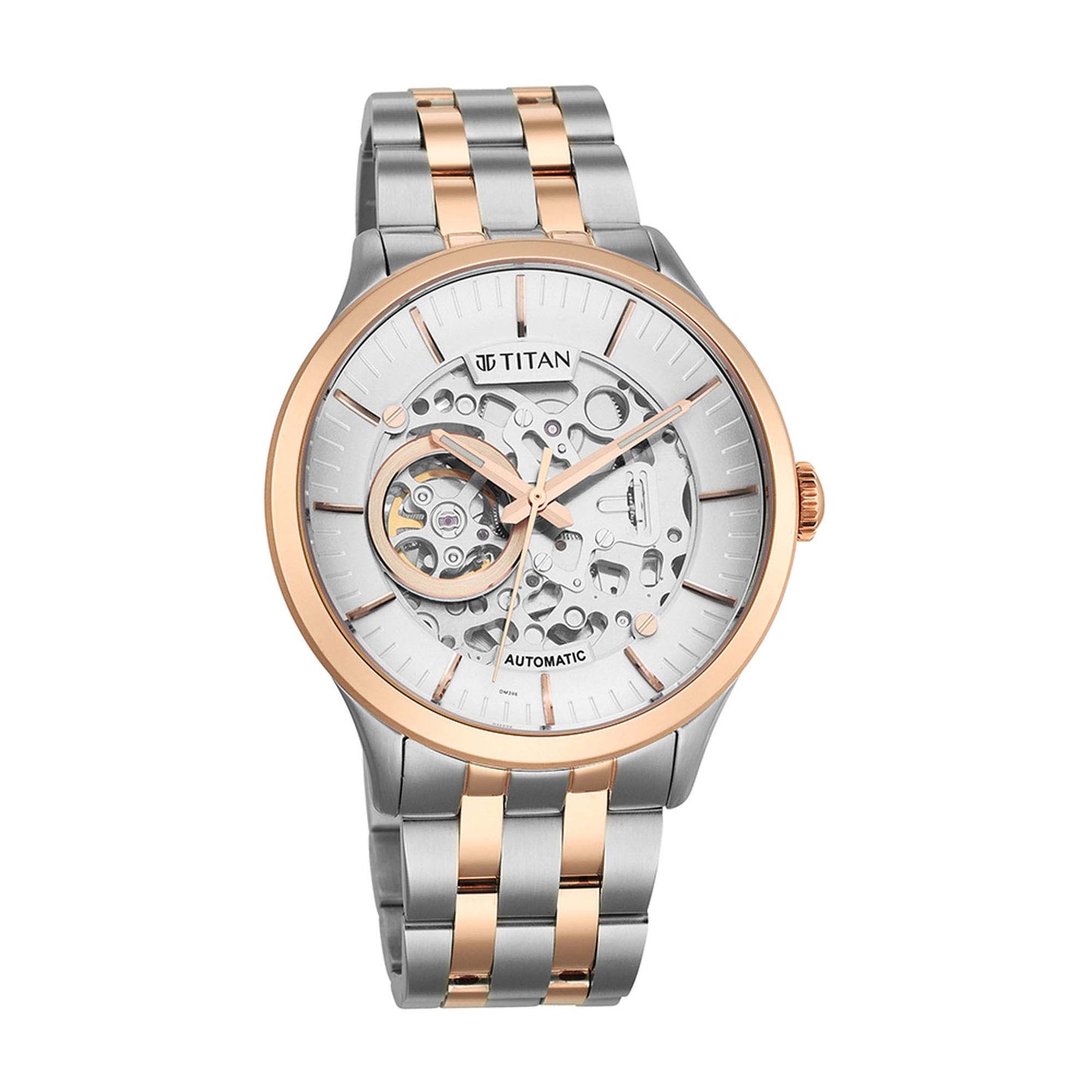 Titan Metal Mechanicals Silver Dial Stainless Steel Strap Watch 90140KM01