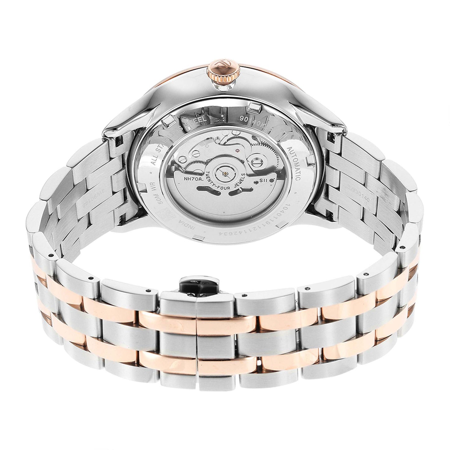 Titan Metal Mechanicals Silver Dial Stainless Steel Strap Watch 90140KM01