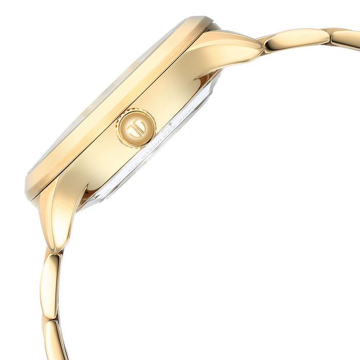 Titan Metal Mechanicals Golden Dial Golden Stainless Steel Strap Watch for Men
