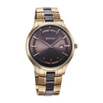 Titan Slim Ceramic Fusion Quartz Analog with Date Grey Dial Stainless Steel Strap Watch For Men