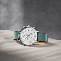 Titan Quartz Chronograph Silver Dial Leather Strap Watch for Men