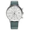 Titan Quartz Chronograph Silver Dial Leather Strap Watch for Men