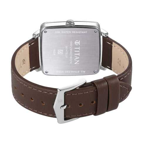 Titan Avant Garde Quartz Multifunction Silver Dial Leather Strap watch for Men