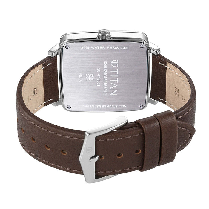 Titan Avant Garde Quartz Multifunction Silver Dial Leather Strap watch for Men