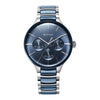 Titan Ceramic Fusion Quartz Multifunction Blue Dial Silver Dual-Toned Stainless Steel Bracelet Watch for Men