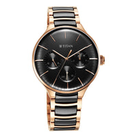 Titan Ceramic Fusion Anthracite Dial Multi Stainless Steel Strap Watch for Men