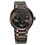 Titan Ceramic Fusion Multifunction Black Dial With Two Toned Color Stainless Steel Strap Watch For Men