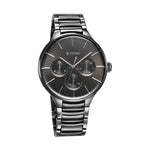 Titan Ceramic Fusion Multifunction Black Round Dial Two Toned Stainless Steel Strap Watch For Men