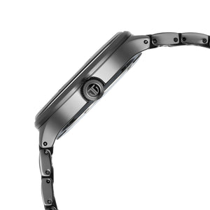 Titan Ceramic Fusion Multifunction Black Round Dial Two Toned Stainless Steel Strap Watch For Men