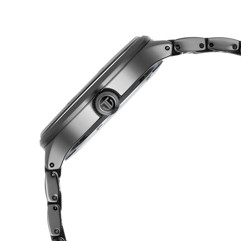 Titan Ceramic Fusion Multifunction Black Round Dial Two Toned Stainless Steel Strap Watch For Men