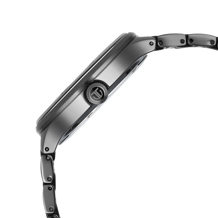 Titan Ceramic Fusion Multifunction Black Round Dial Two Toned Stainless Steel Strap Watch For Men