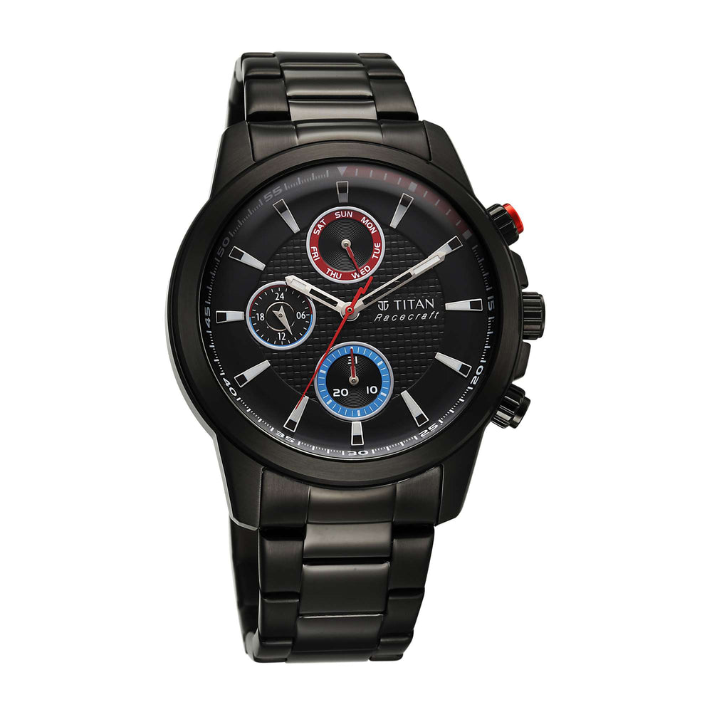 Titan Men Stainless Steel Round Shape Watches(90152KM01)