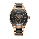 Titan Ceramic Fusion Automatic Black Dial Rose Gold Dual-Toned Stainless Steel Bracelet Watch for Men