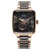 Titan Ceramic Fusion Automatic Square Black Dial Silver Dual-Toned Stainless Steel Bracelet Watch for Men