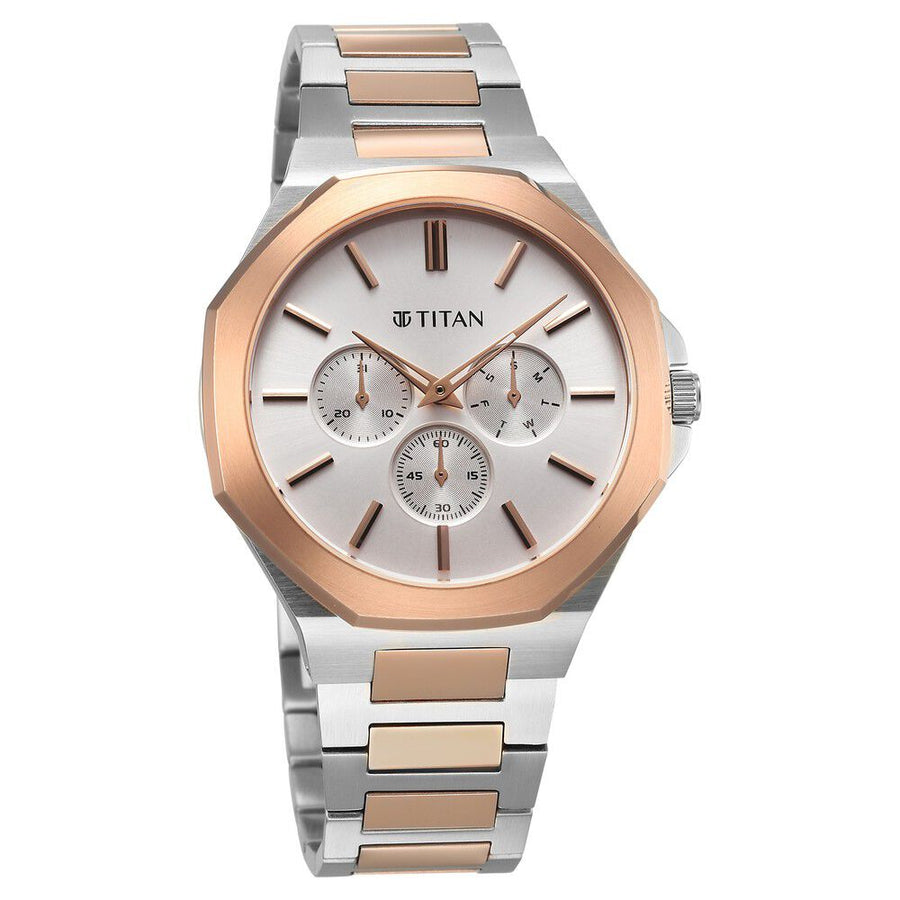 Titan Classique Slim Multifunction Case Material Stainless Steel ShapeRound Men Watch (90198KM01)