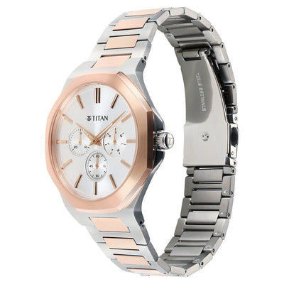 Titan Classique Slim Multifunction Case Material Stainless Steel ShapeRound Men Watch (90198KM01)