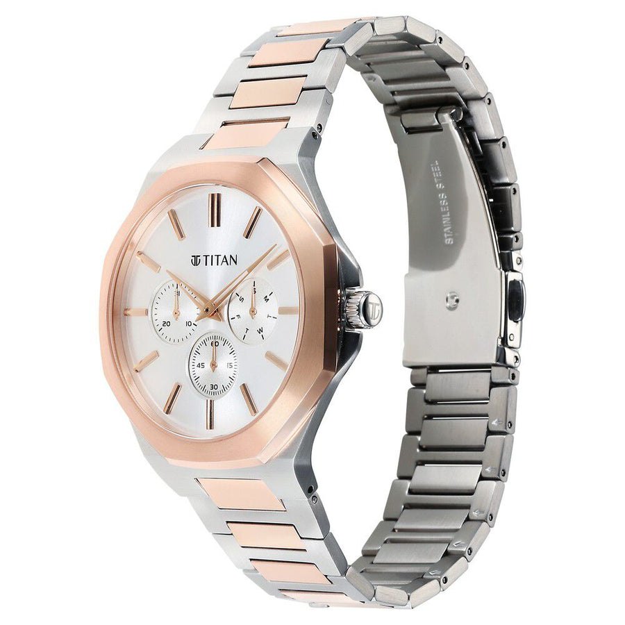 Titan Classique Slim Multifunction Case Material Stainless Steel ShapeRound Men Watch (90198KM01)