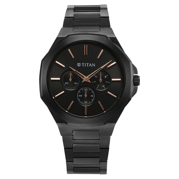 Titan Classique Slim Multifunction Case Material Stainless Steel ShapeRound Men Watch (90198NM01)