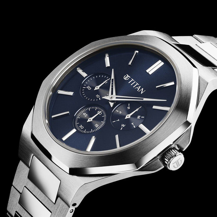 Titan Classique Slim Multifunction Case Material Stainless Steel ShapeRound Men Watch (90198SM01)
