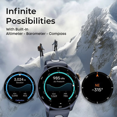 Titan Celestor Advanced GPS & Barometer 3.6 CM AMOLED Display with AOD, Piezoelectric Functional Crown Black Eclipse 90206AP01