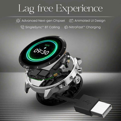 Titan Heritage Premium Smartwatch with All SS Design, 3.6 CM AMOLED Display, BT Calling, Advanced Chipset, Titan Health 90207NM01