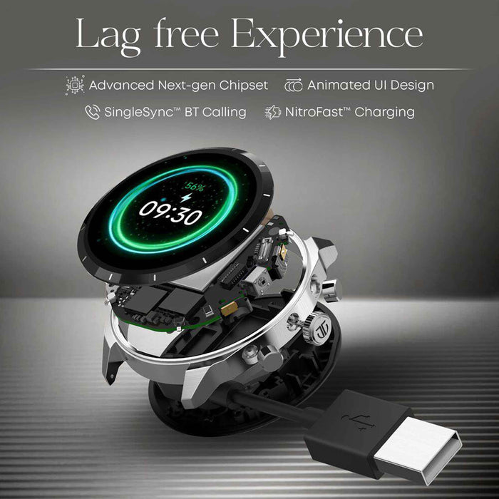Titan Heritage Premium Smartwatch with All SS Design, 3.6 CM AMOLED Display, BT Calling, Advanced Chipset, Titan Health 90207NM01