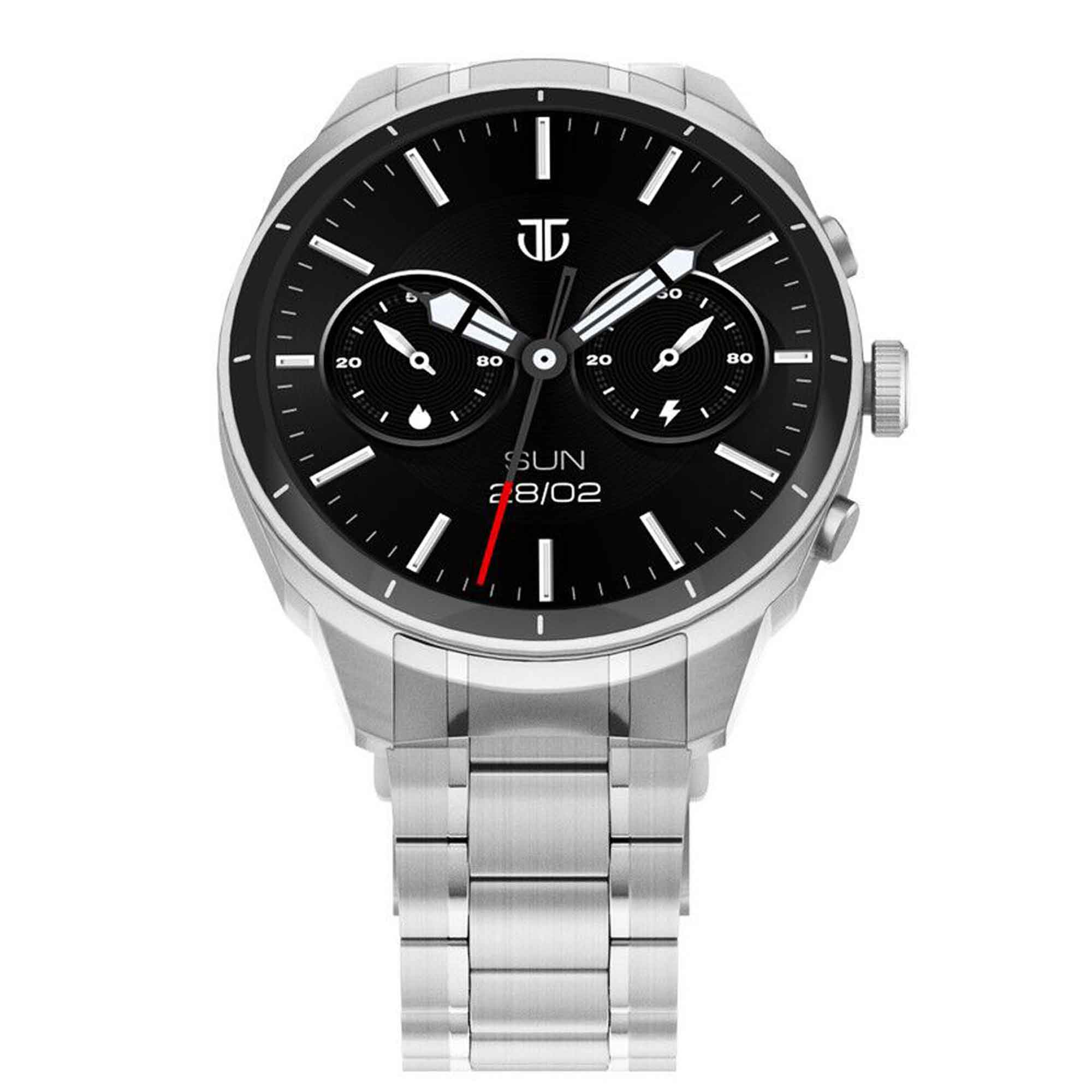 Titan Heritage Premium Smartwatch with All SS Design, 3.6 CM AMOLED Display, BT Calling, Advanced Chipset, Titan Health 90207SM01
