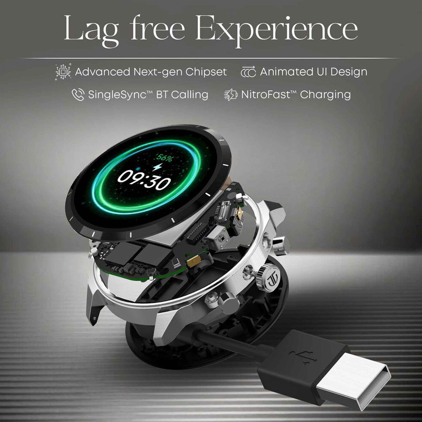 Titan Heritage Premium Smartwatch with All SS Design, 3.6 CM AMOLED Display, BT Calling, Advanced Chipset, Titan Health 90207SM01