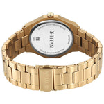 Titan Regalia Dodecagon Quartz Analog with Date Black Dial Golden Stainless Steel Strap Watch For Men