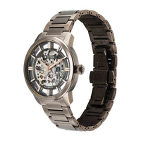 Titan Black Dial Brown Stainless Steel Strap Skeletal Automatic Watch for Men