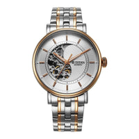Titan Yin Yang Skeletal Automatic Analog with White Dial Silver and Rose Gold Stainless Steel Strap Watch for Men