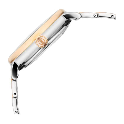 Titan Yin Yang Skeletal Automatic Analog with White Dial Silver and Rose Gold Stainless Steel Strap Watch for Men