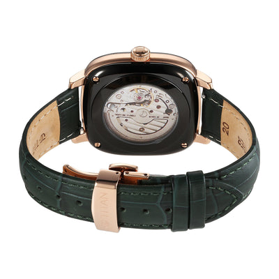 Titan Green Special Dial Leather Strap Concealed Automatic Watch for Men