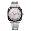 Titan White Dial Silver Metal Strap Concealed Automatic Watch for Men