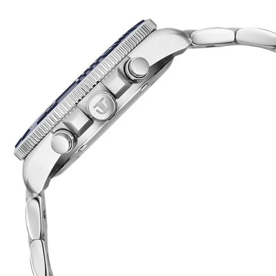 Titan Octane Blue Dial Silver Stainless Steel Multifunction Watch for Men