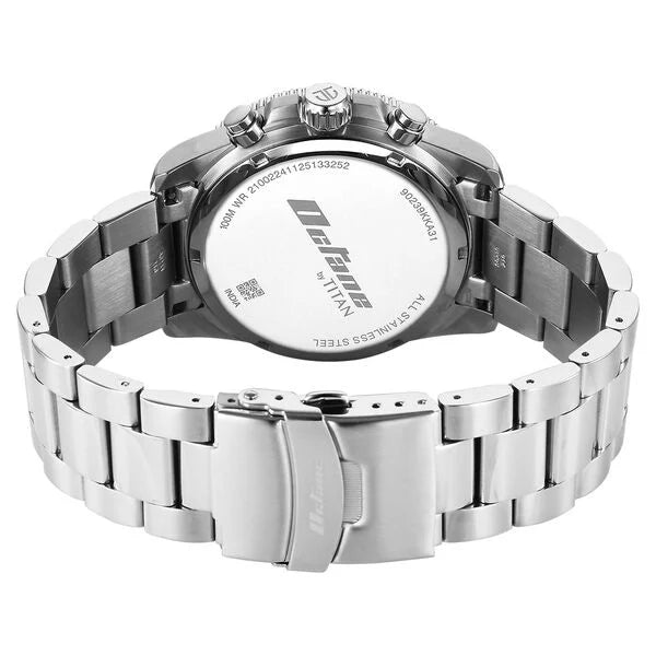 Titan Octane Blue Dial Silver Stainless Steel Multifunction Watch for Men