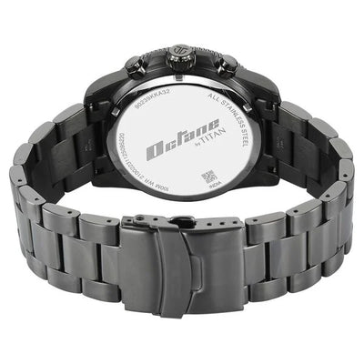 Titan Octane Green Dial Grey Stainless Steel Multifunction Watch for Men