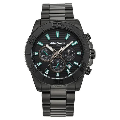Titan Octane Black Dial Stainless Steel Multifunction Watch for Men