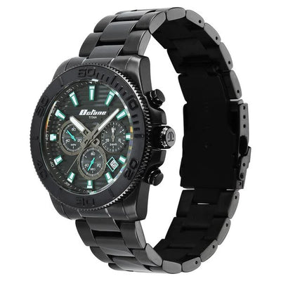 Titan Octane Black Dial Stainless Steel Multifunction Watch for Men