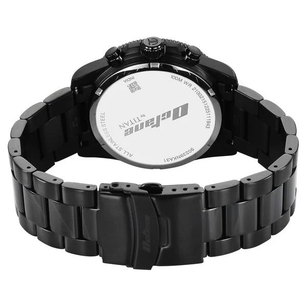 Titan Octane Black Dial Stainless Steel Multifunction Watch for Men