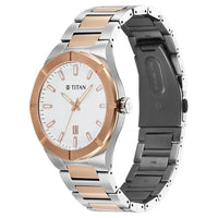 Titan Regalia Silver Dial Two Toned Stainless Steel Analog with Date Watch for Men