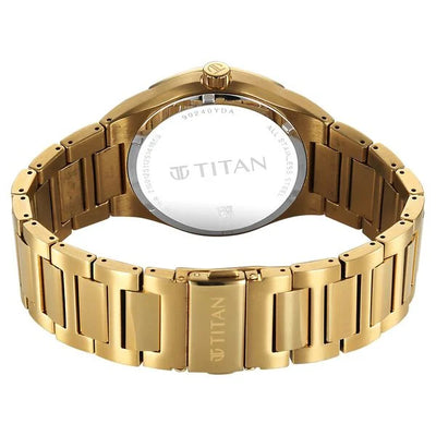 Titan Regalia Silver Dial Gold Stainless Steel Analog with Date Watch for Men
