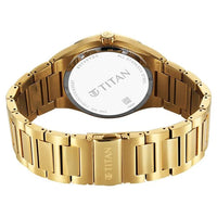 Titan Regalia Green Dial Gold Stainless Steel Analog with Date Watch for Men