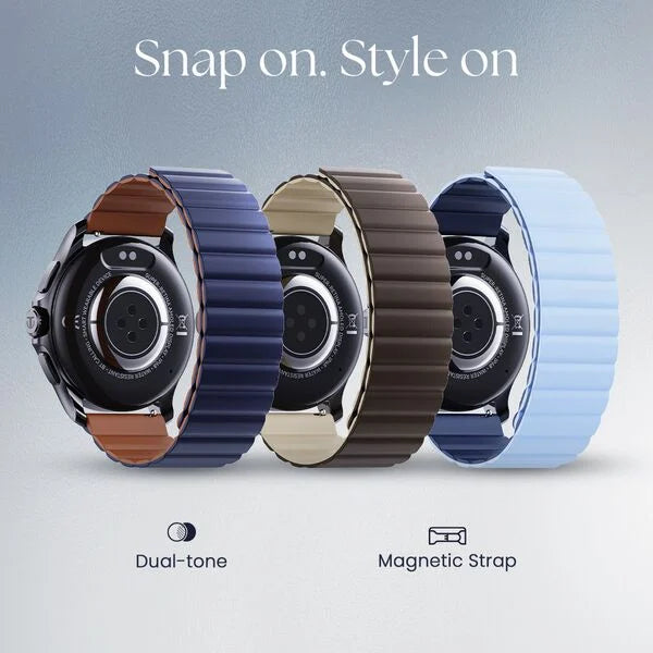 Titan Evoke Smartwatch 1.32" inch AMOLED Display with AOD, 1000 Nits, Functional Crown, Magnetic Strap, Metal Body