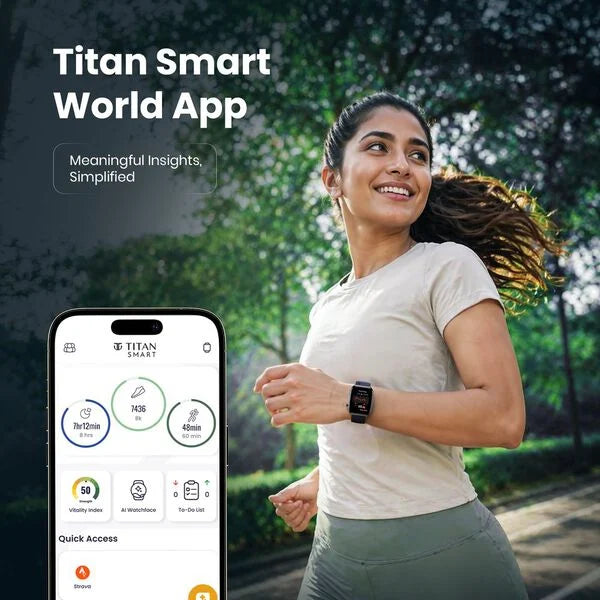 Titan Smart 4.0 Smartwatch with 1.93" AMOLED Display, Infinite AI Watch Faces, AI Voice assistant, Smart Hydration