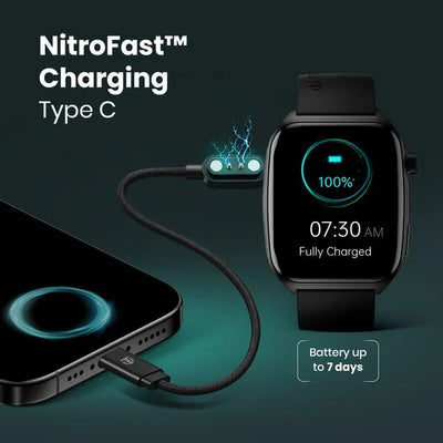 Titan Smart 4.0 Smartwatch with 1.93" AMOLED Display, Infinite AI Watch Faces, Smart Hydration, QR Hub HRM, SpO2